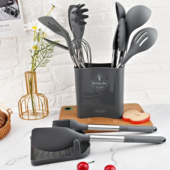 Set de utensilios de cocina de silicona de 12 piezas – Culinara Pro