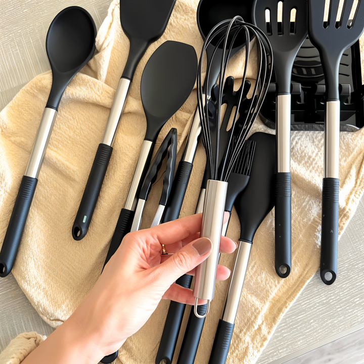 Set de utensilios de cocina de silicona de 12 piezas – Culinara Pro