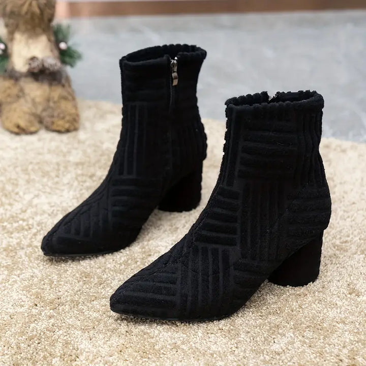 Simple women's boots with block heel – Selene