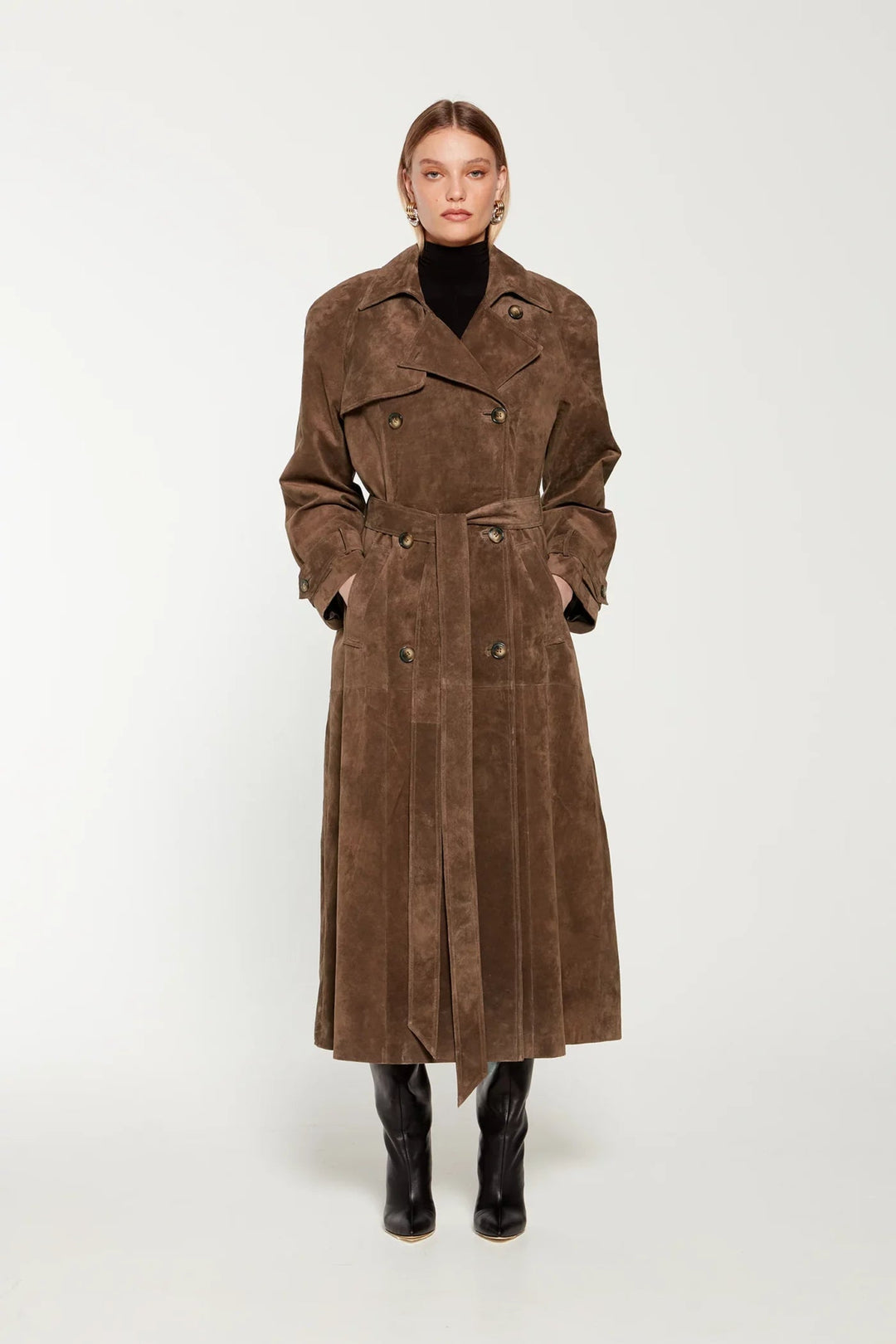 Women's winter coat made of faux suede – Sorina