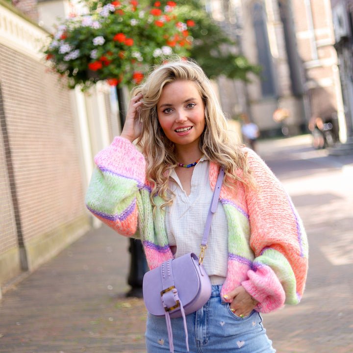 Cheerfully Colored Striped Cardigan for Women - Livia