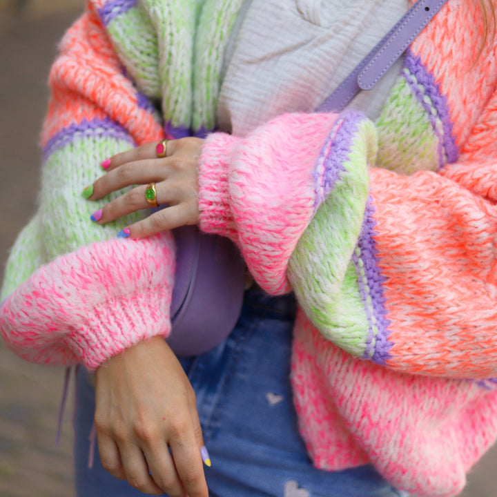 Cheerfully Colored Striped Cardigan for Women - Livia