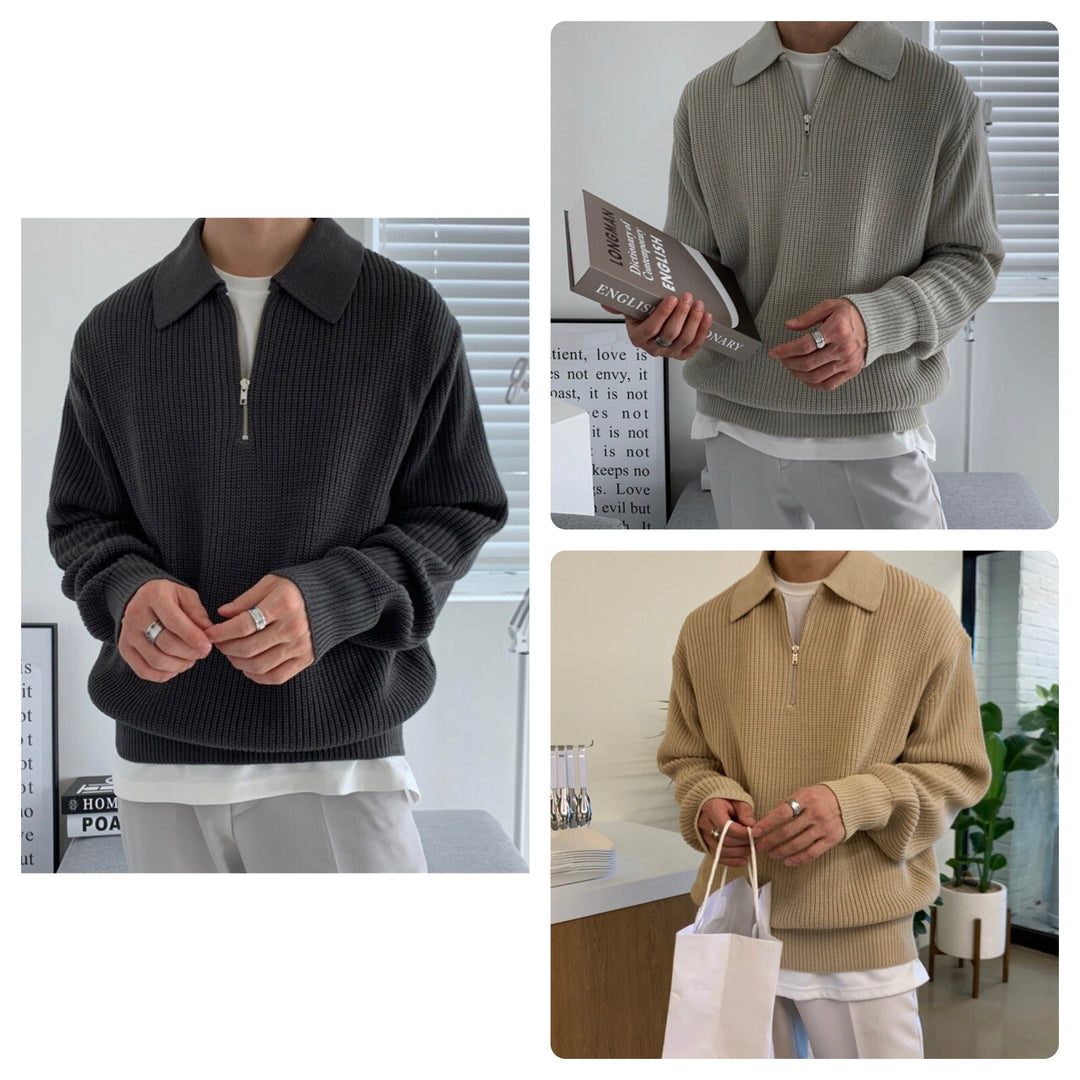 Herre sweatshirt med glidelåskrage – Jonas