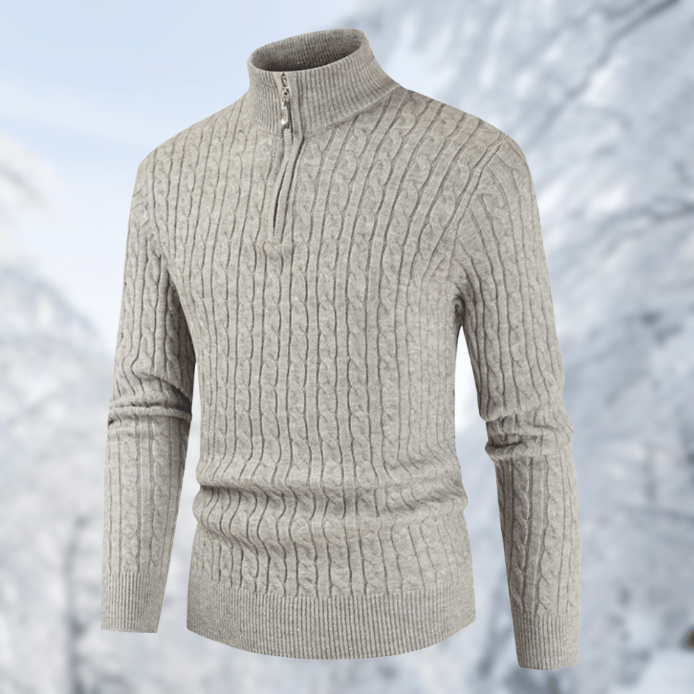 Trendy men's sweater with stand-up collar - Ruben