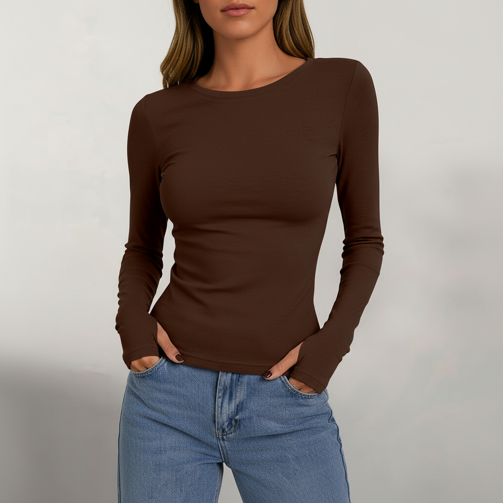 Langarmshirt Mit Rundhalsausschnitt -  Gudrun
