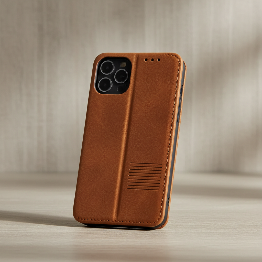 Leder Klapphülle Mit Kartenfach - LeatherFoliox