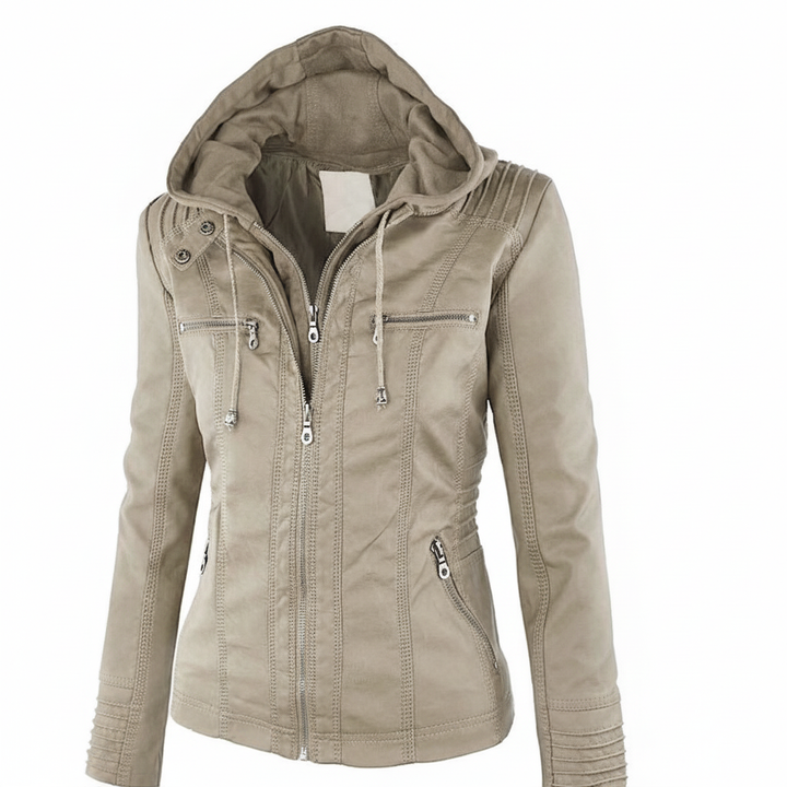 Lederjacke Mit Kapuze -  Elke