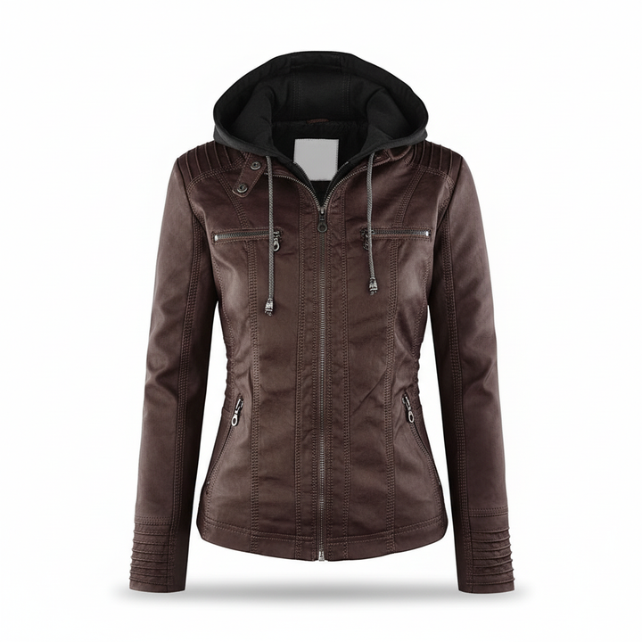 Lederjacke Mit Kapuze -  Elke