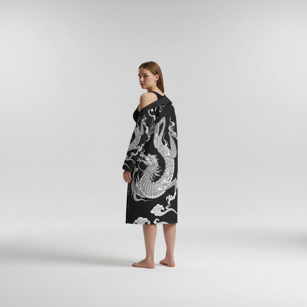 Leichter Bademantel Mit Druck - DragonCoat