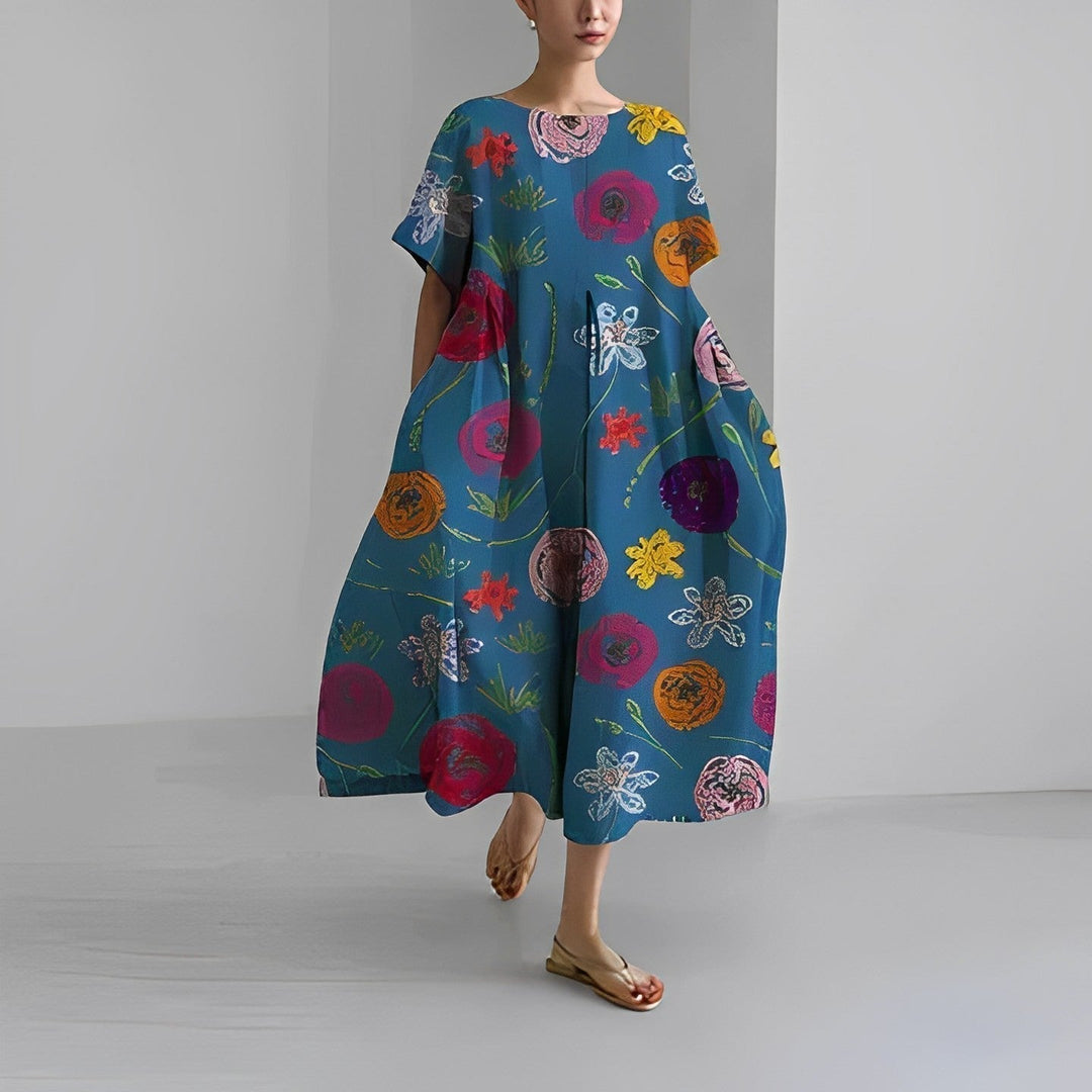 Luftiges Sommer-Maxikleid mit Taillenakzent – Clara