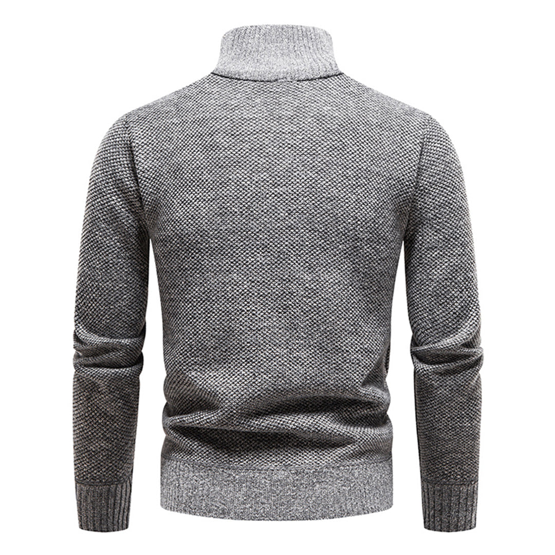 Strickpullover für Herren mit halbem Reißverschluss – Cedric