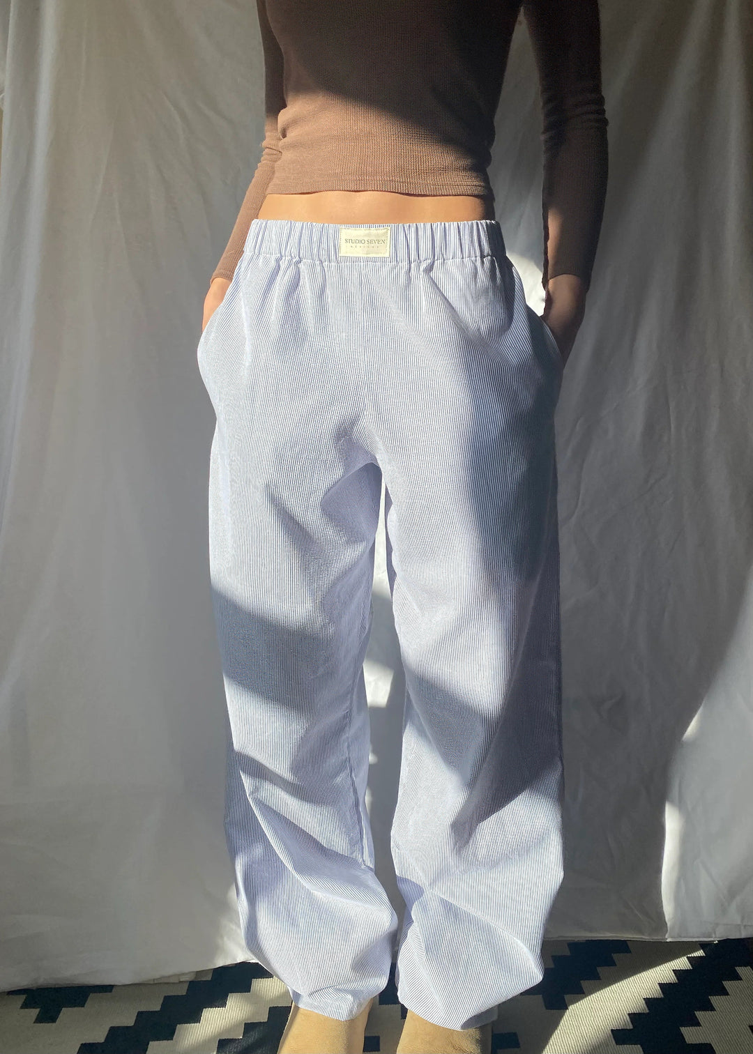 Damen-Loungehose mit Streifenmuster – Elvira