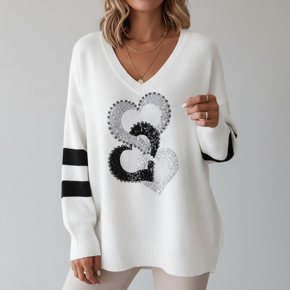 Lockerer V-Pullover -  Rita