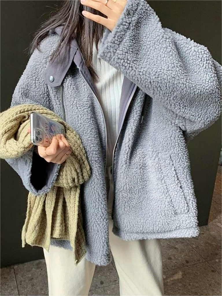 Warmer Oversized Women's Coat with Hood - Freya Fleece Parka