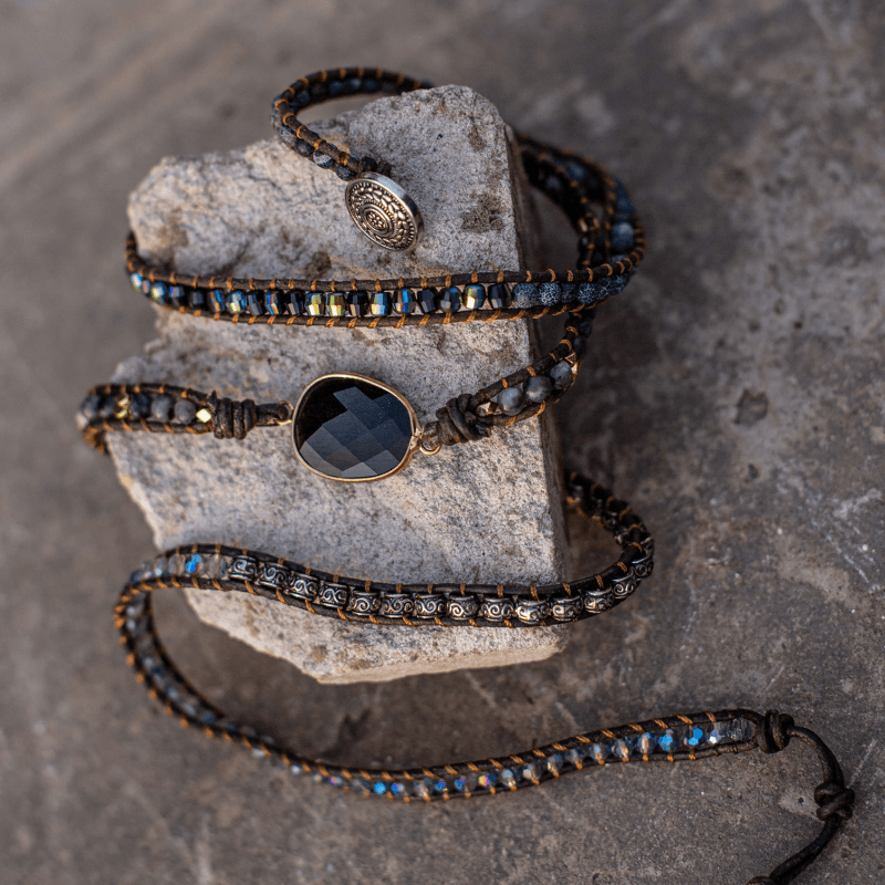 Onyx Moonlight Protective Wrap Bracelet – Lunara
