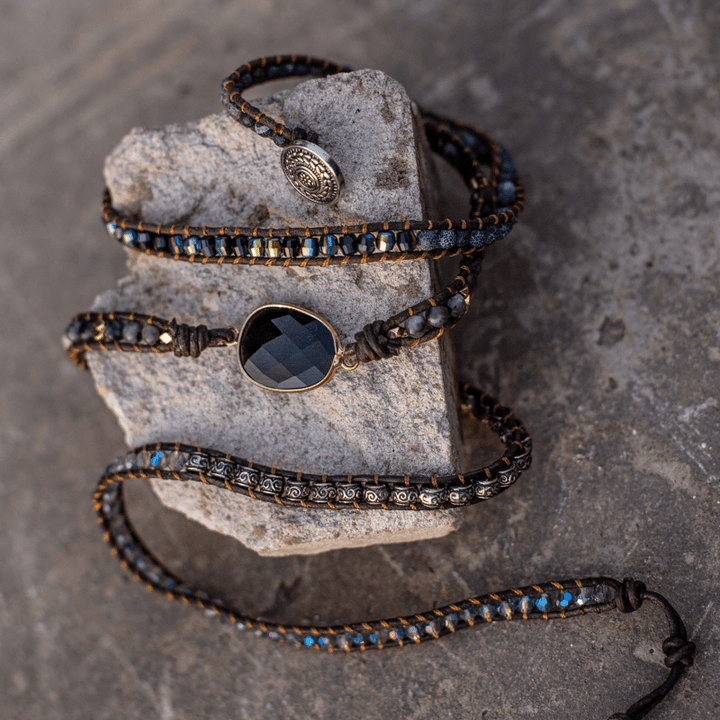 Onyx Moonlight Protective Wrap Bracelet – Lunara