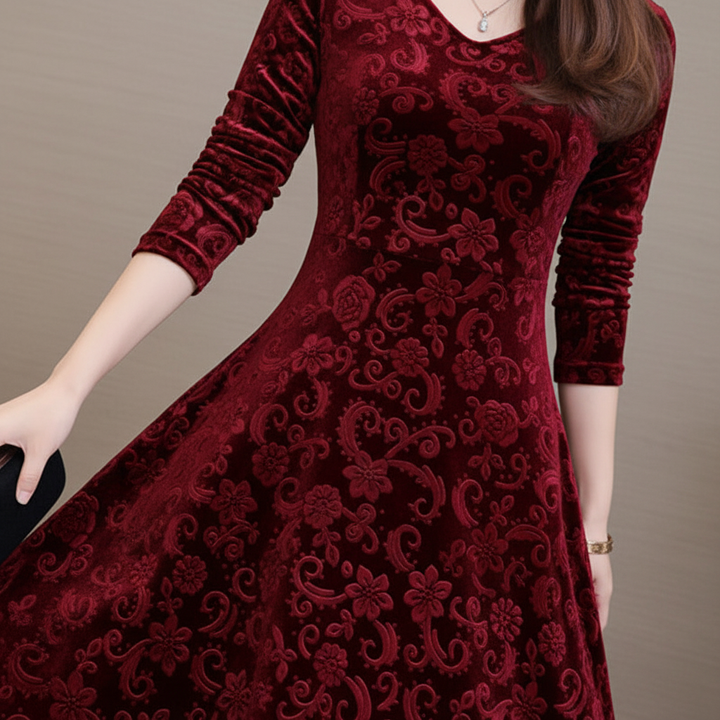 Midi-Dress Mit V-Ausschnitt -  Katharina