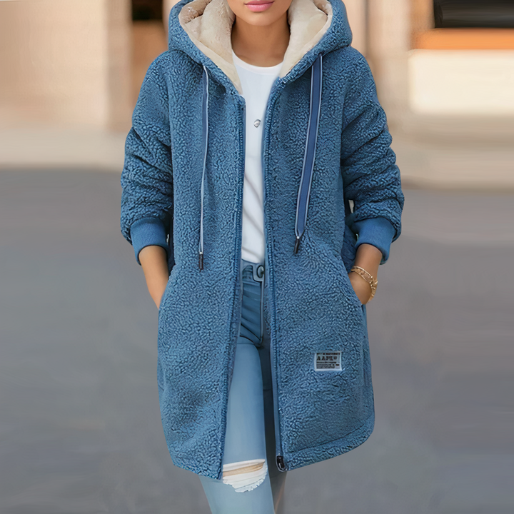 Women's Fleece Jacket with Hood - Luna