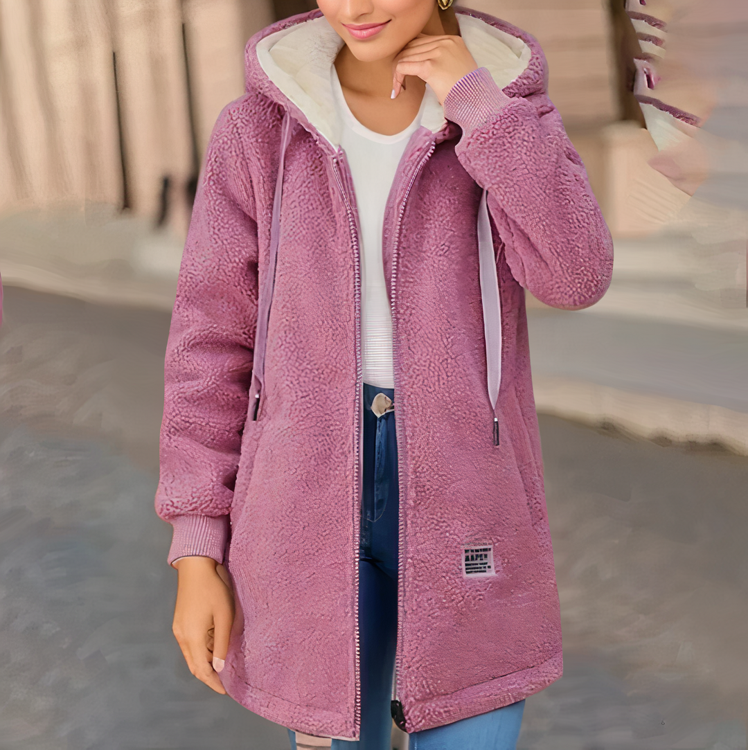 Women's Fleece Jacket with Hood - Luna