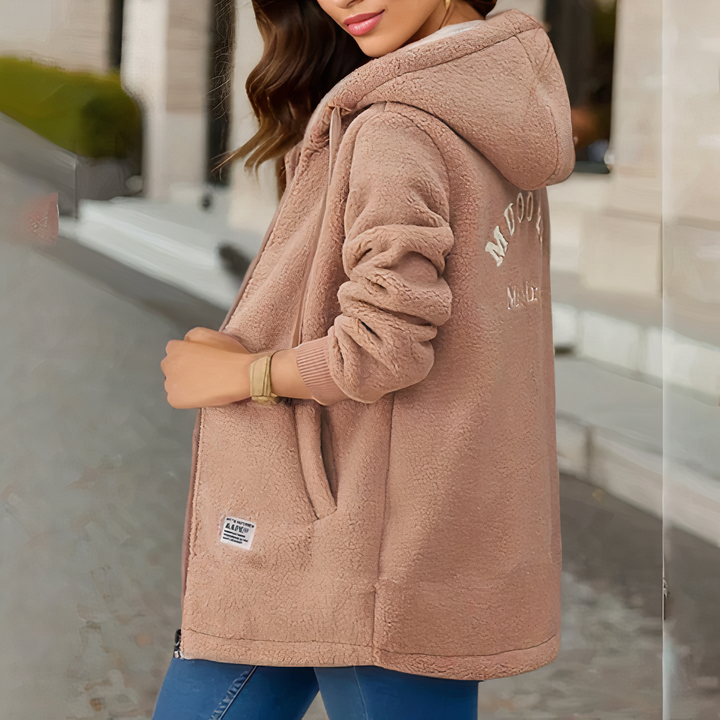 Women's Fleece Jacket with Hood - Luna