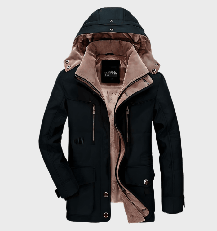 Warm men's winter jacket with hood - Andreas