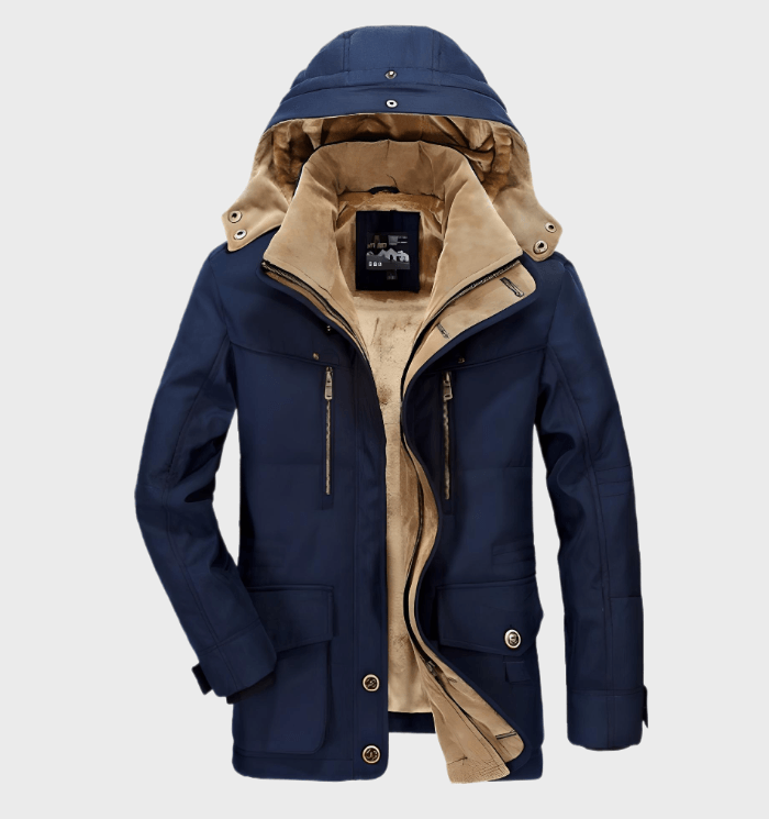 Warm men's winter jacket with hood - Andreas