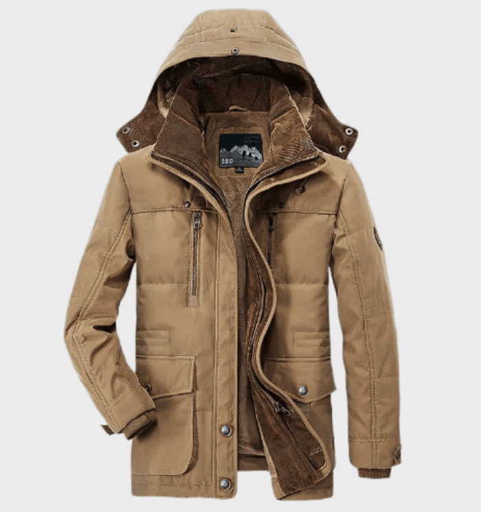 Warm men's winter jacket with hood - Andreas