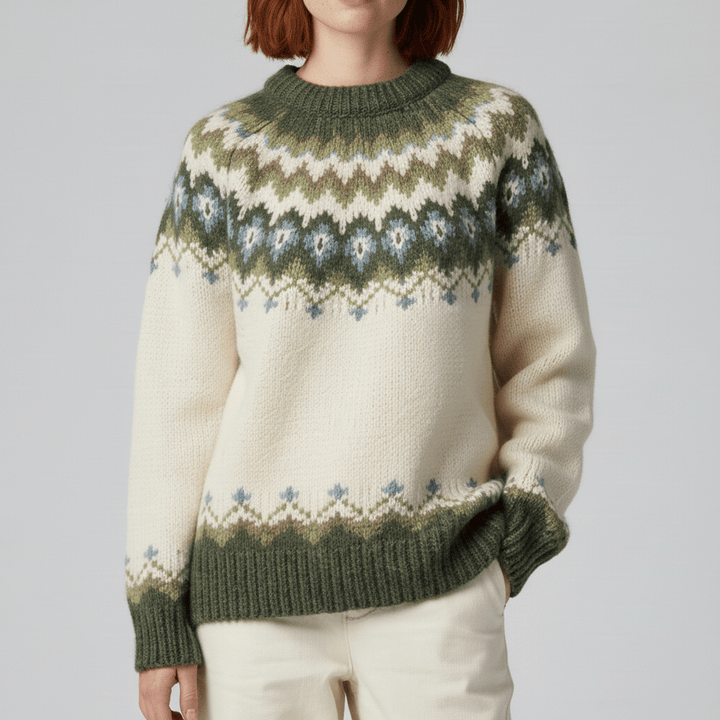 Nordisch Inspirierter Winterstrickpullover - Paula