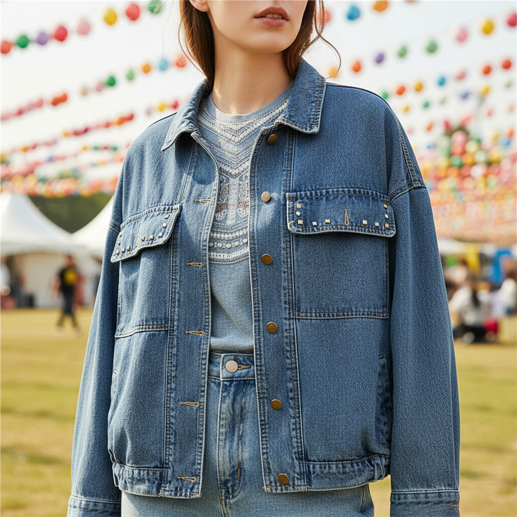 Oversized Denimjacke -  Theresa