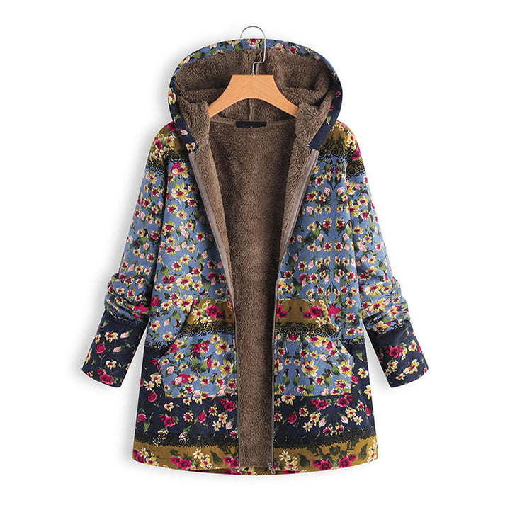 Long women's teddy coat with hood - Seraphina