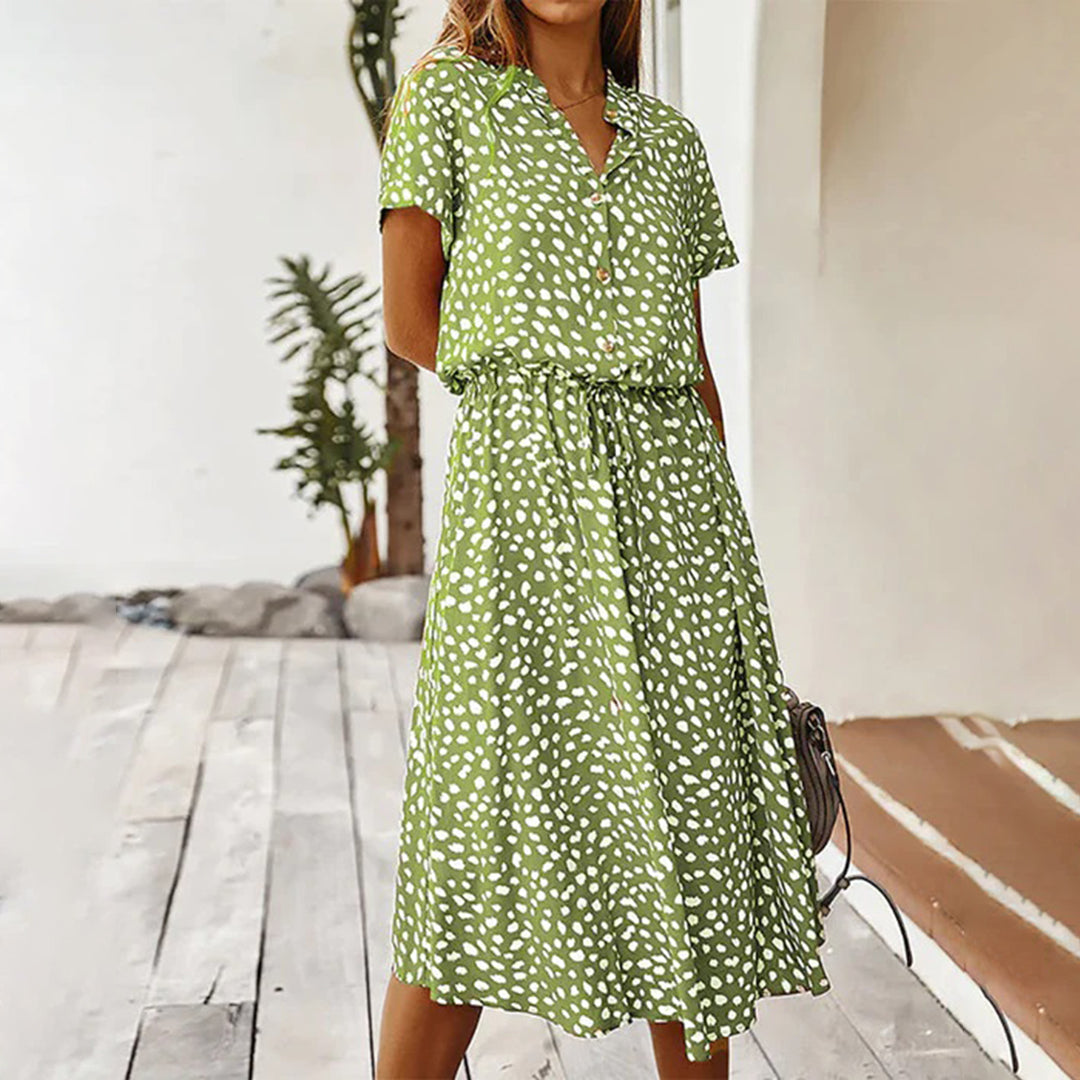 Printed V-Neck Dress – Marielle
