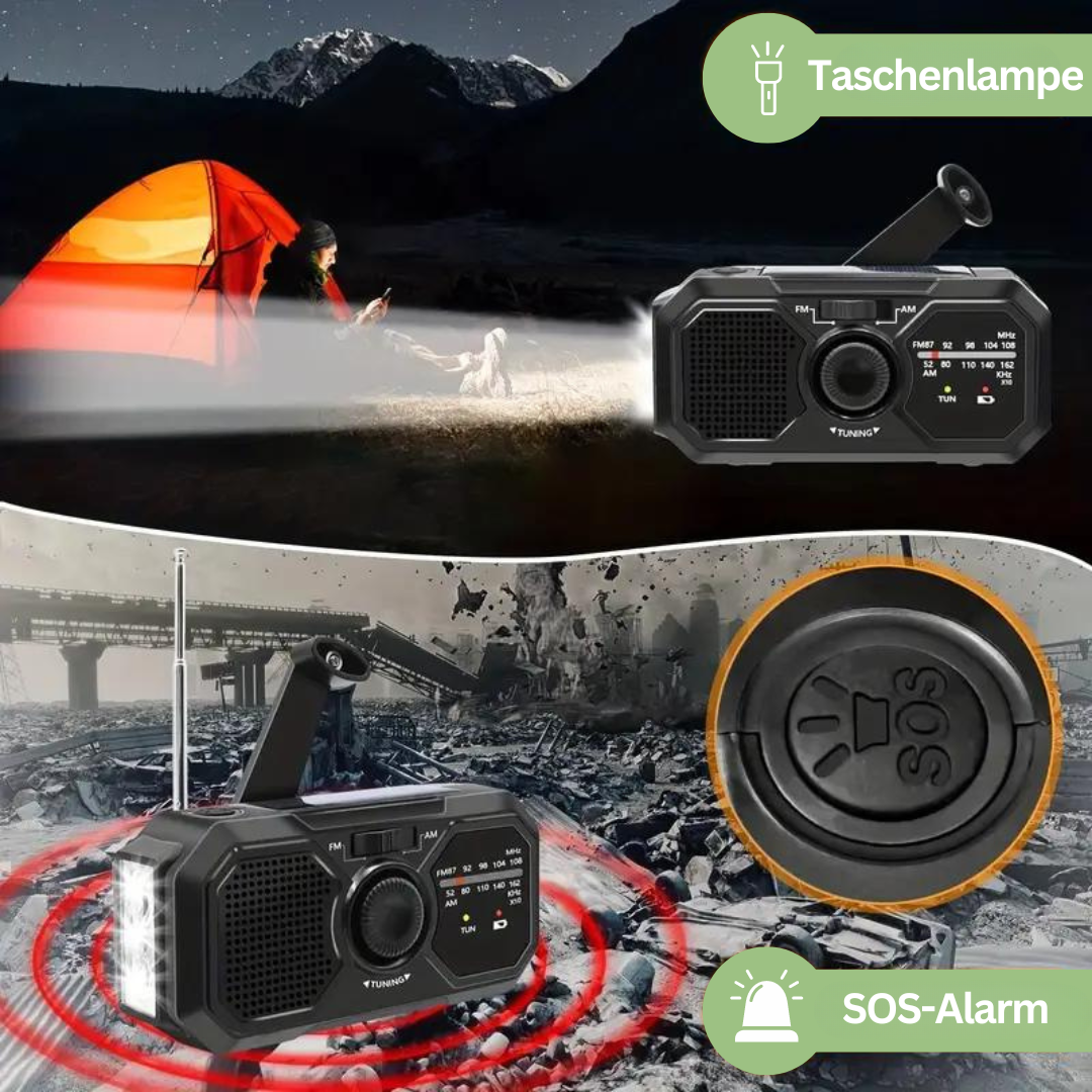 Aufziehbares Notfallradio – RescueBeam