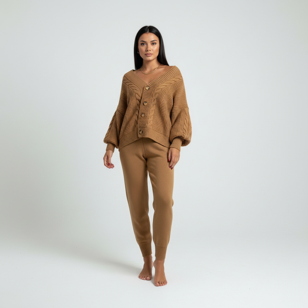 Rippenstrick Cardigan Mit Knopfleiste - Naomi