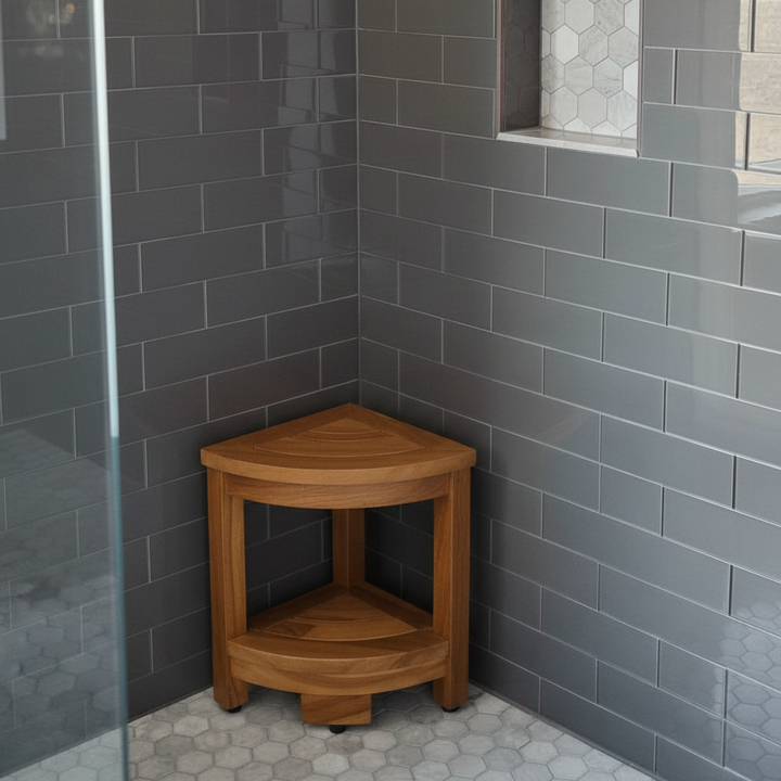 Rutschfester Duschhocker Aus Holz - TeakCornero