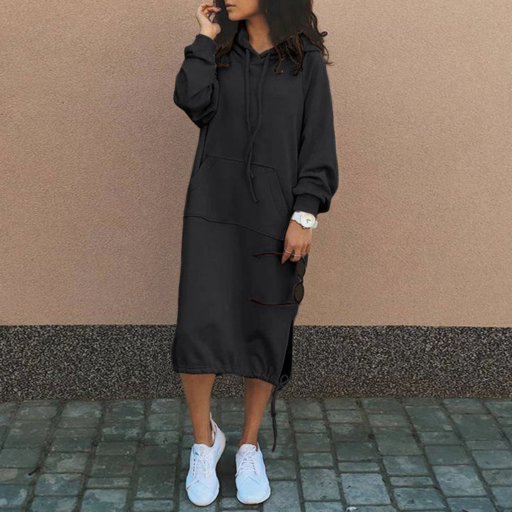 Stylish Long Hoodie Dress - Elina