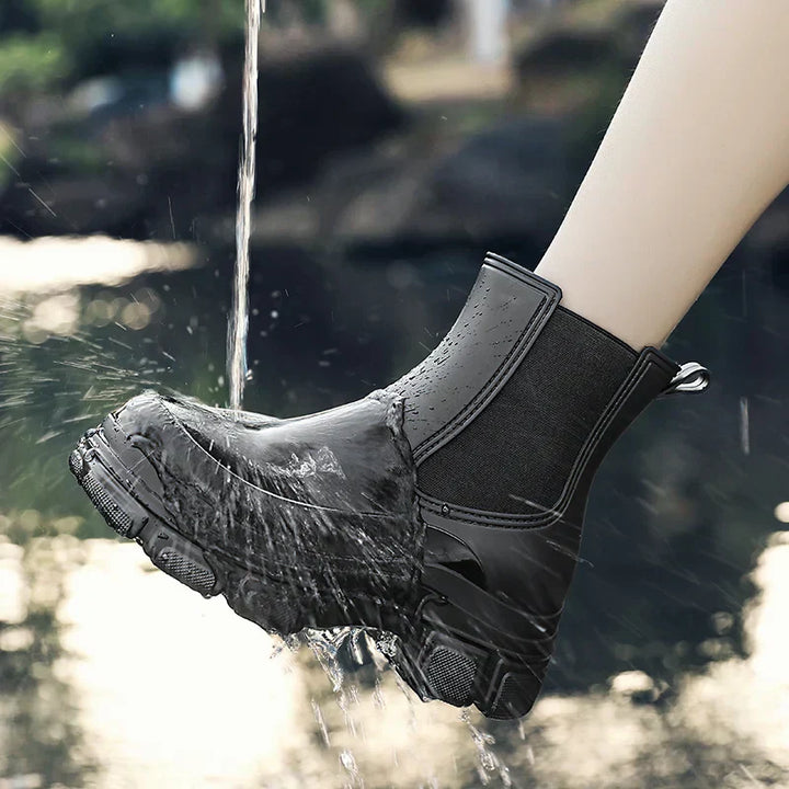 Women's Chelsea Rain Boots with Chunky Platform Sole – Elara