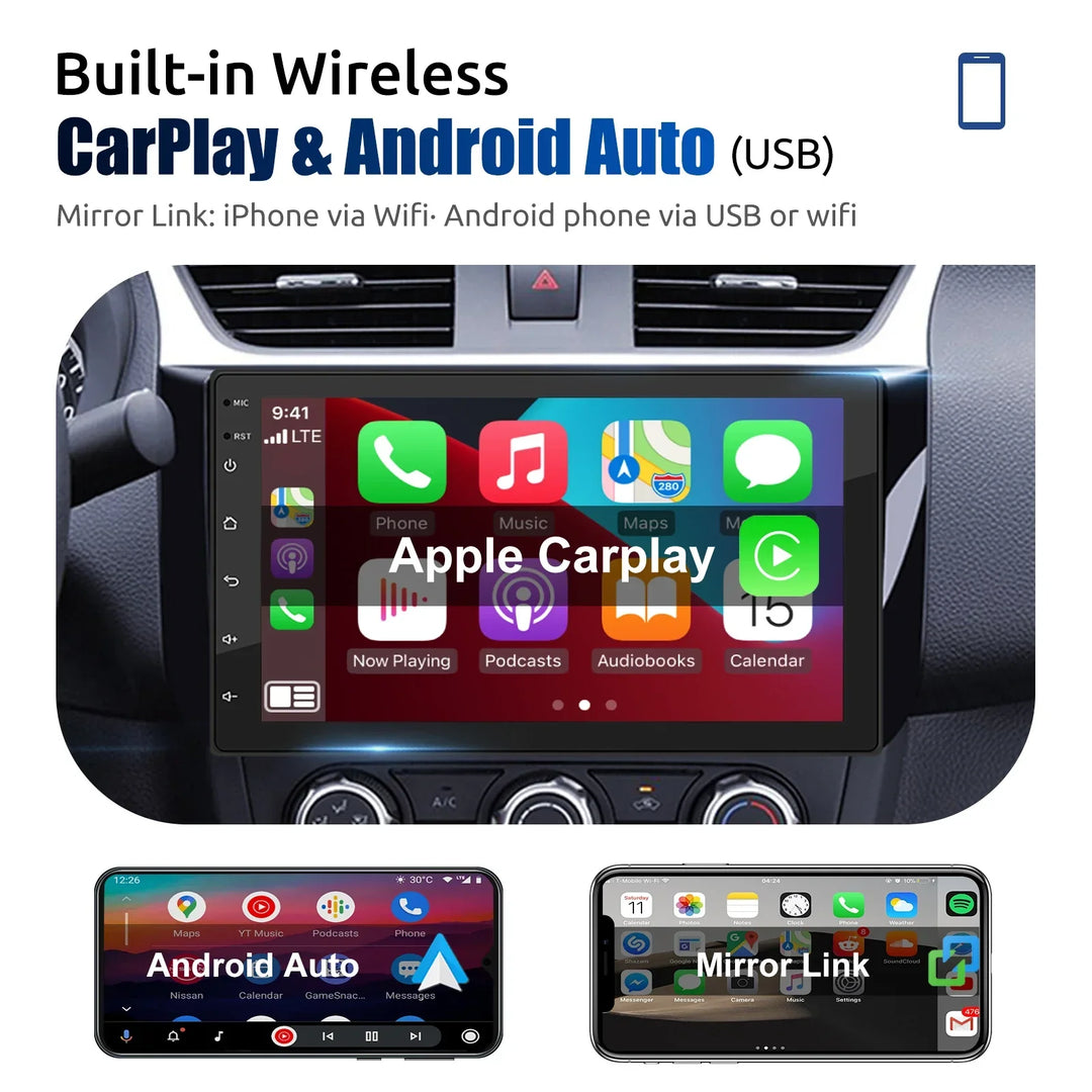 Universal Android Car Radio with Touchscreen, GPS, and Wireless CarPlay