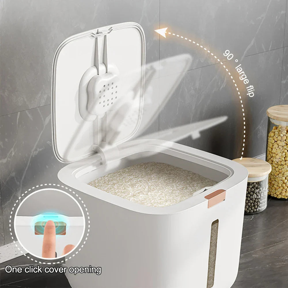 Rice storage box 5–10 kg airtight, moisture- and insect-proof with measuring cup – GrainSafe