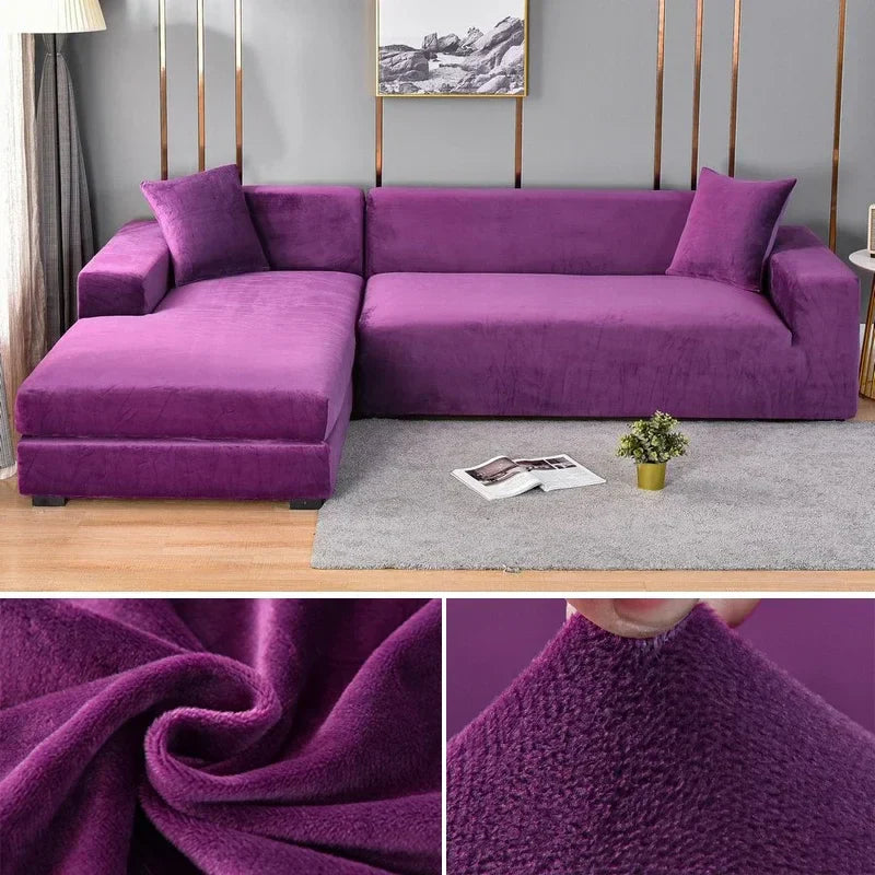 Stretch Velours Sofabezug mit luxuriöser Verarbeitung – Sofina