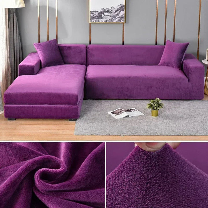 Stretch Velours Sofabezug mit luxuriöser Verarbeitung – Sofina