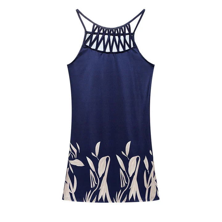 Túnica de verano moderna con estampado étnico y tirantes finos – Kiara