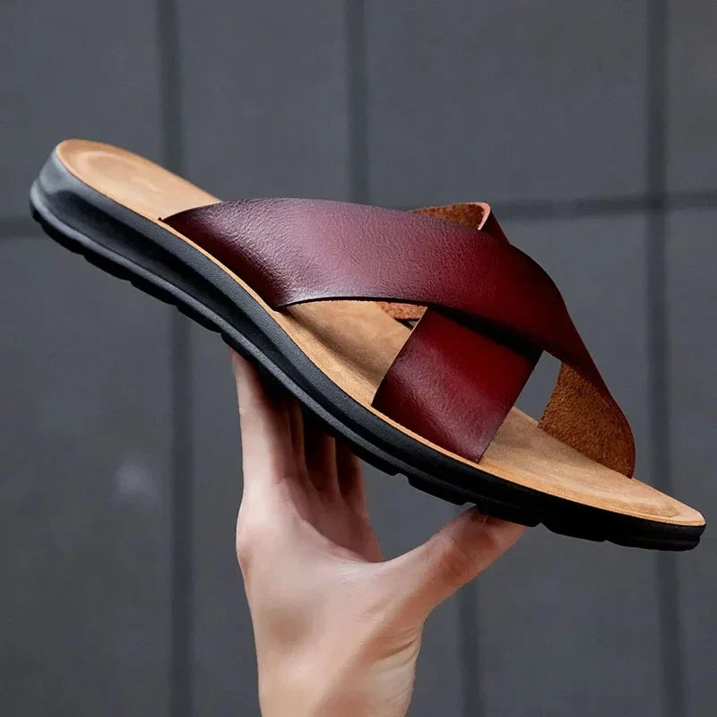 Italian men's leather slippers – Lorenzo