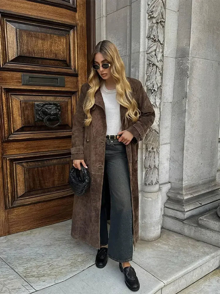 Women's winter coat made of faux suede – Sorina
