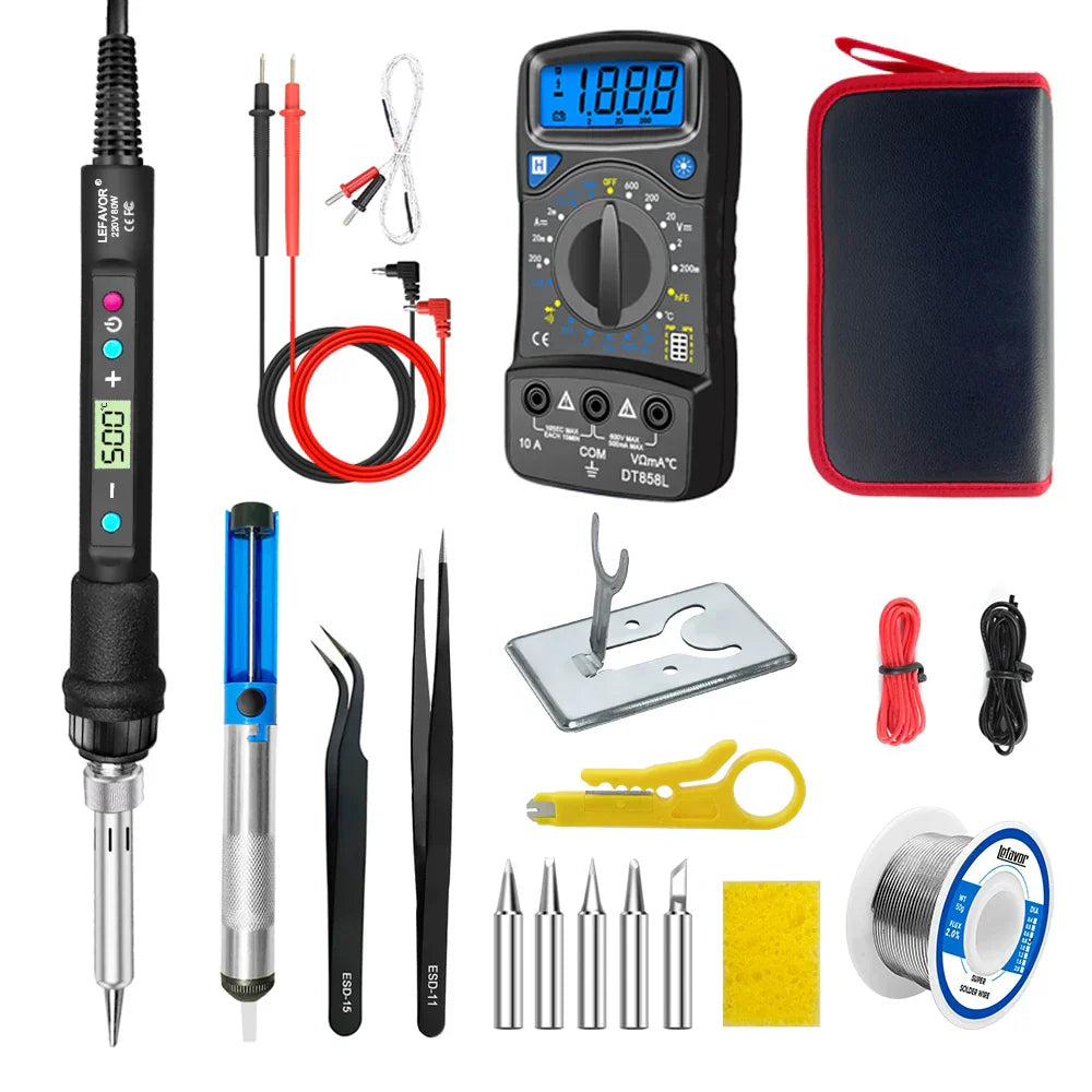 Set de soldador de 80W con pantalla digital y temperatura ajustable – Fusion