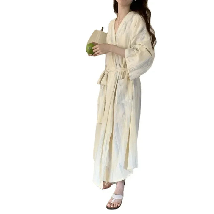 Casual dame sommer badekåbe med kimono-design – Hana