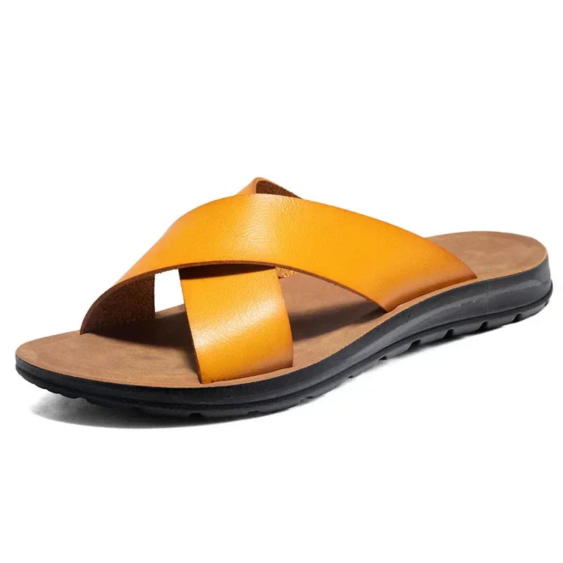 Italian men's leather slippers – Lorenzo