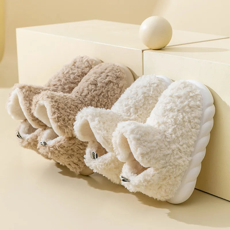 Varme dames hjemmesko i bomuld og plysdyr – CozySteps