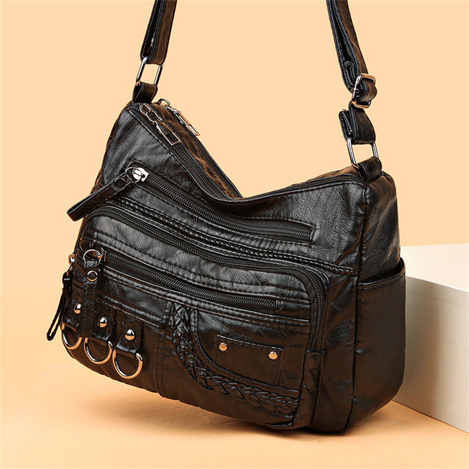 Vintage leather women's handbag – Isabella