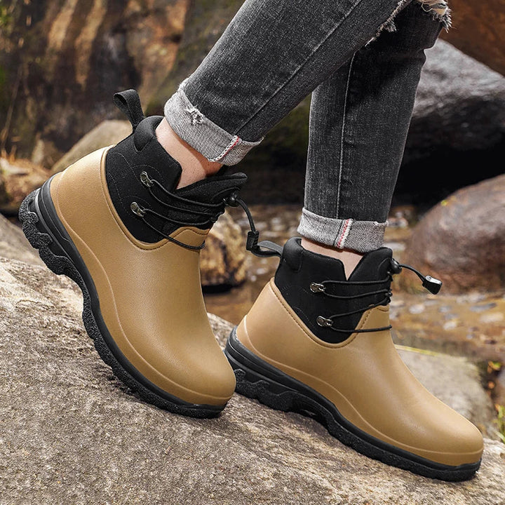 Men's Waterproof Rain Boots with Ankle Strap & Tread Sole – Darius