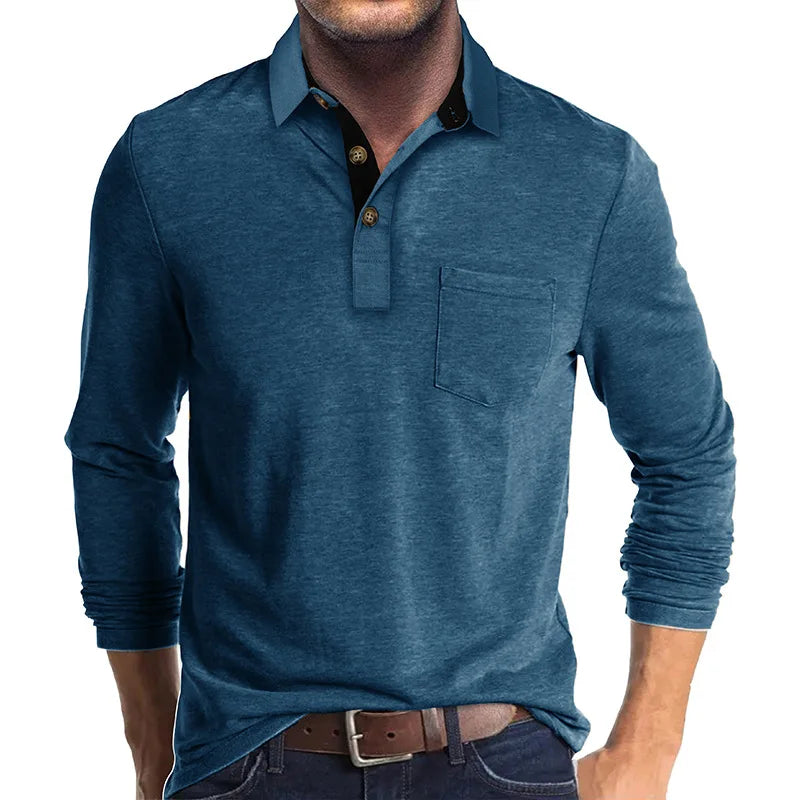 Men's long-sleeve polo breathable & versatile – Matteo